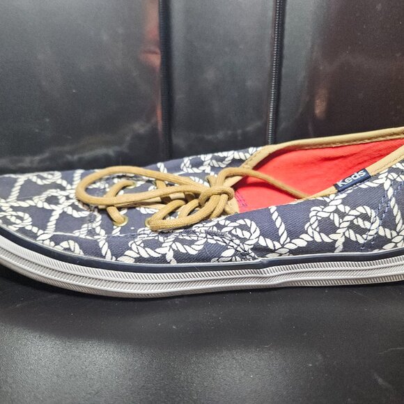 Keds Navy Blue & Champion Rope Print Lace Up Sneakers Size 6 - Picture 12 of 16